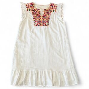 White Embroidered Sleeveless Midi Dress - Brand Unknown